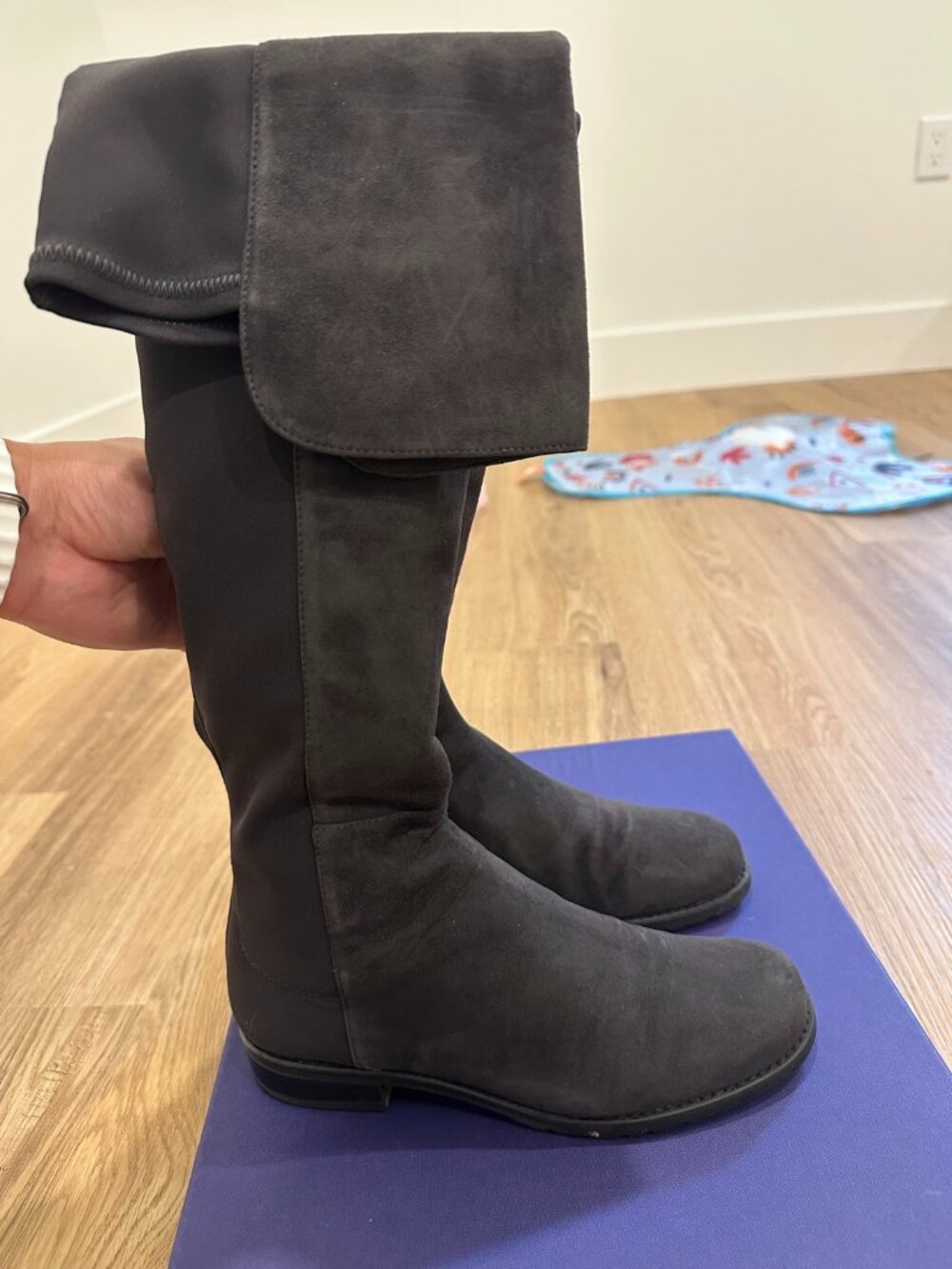 Stuart Weitzman 5050 Over-The-Knee Boots - Anthracite Suede / US 6
